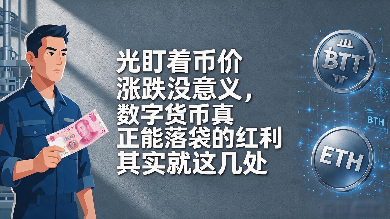 光盯着币价涨跌没意义，数字货币真正能落袋的红利其实就这几处