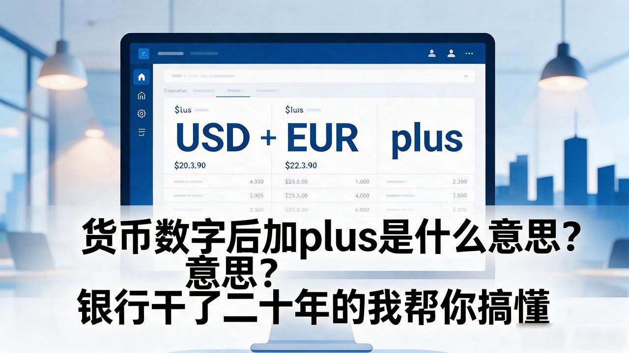 货币数字后加plus是什么意思？银行干了二十年的我帮你搞懂