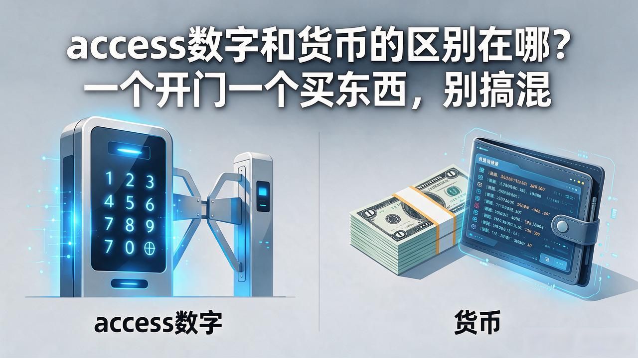 access数字和货币的区别在哪？一个开门一个买东西，别搞混