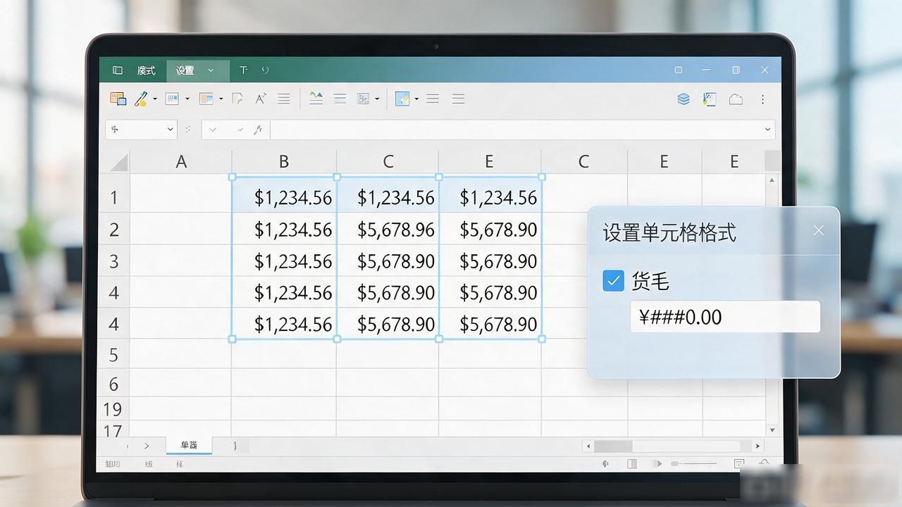 Excel同时数字转货币，批量操作不用逐个改格式